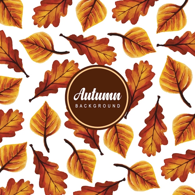 Watercolor Autumn Elements Background