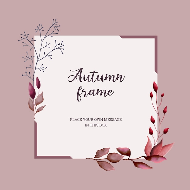 Watercolor autumn frame elegant illustration