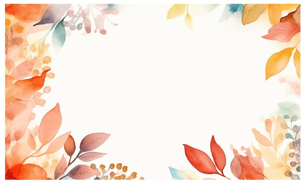 Vector watercolor autumn leaves background