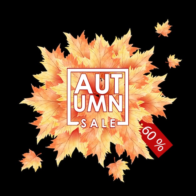 watercolor autumn leaves sale 