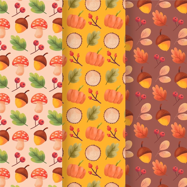 수채화 가을 패턴 컬렉션