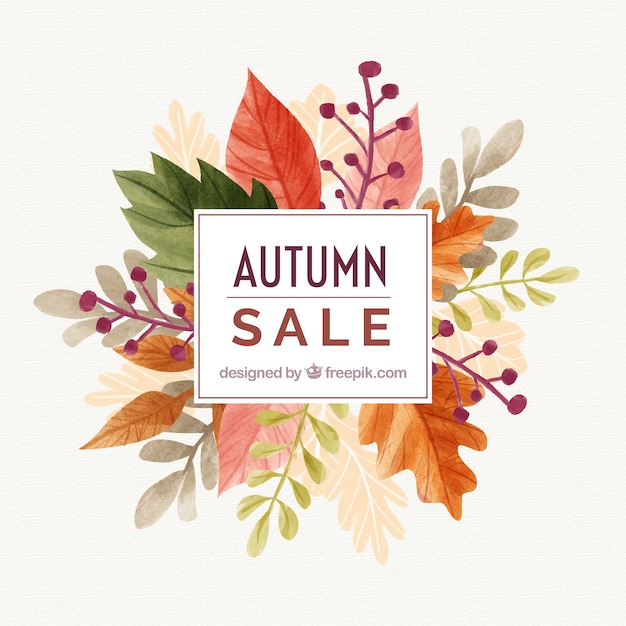 Watercolor autumn sale background