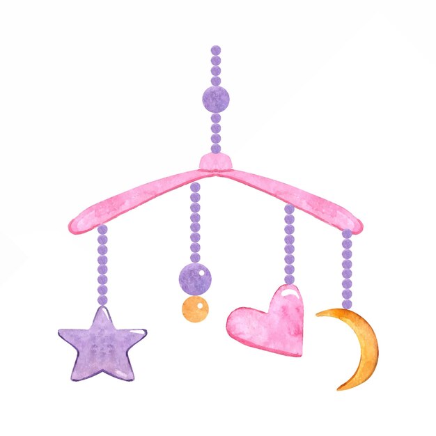 watercolor baby mobile toy