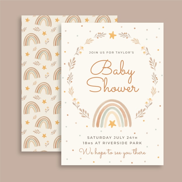 Vector watercolor  baby shower design template