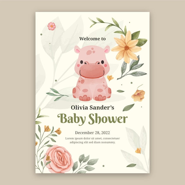 Watercolor baby shower poster