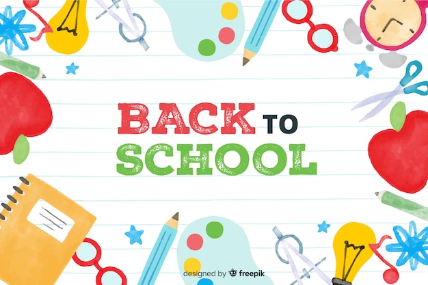 Vector watercolor back to school background