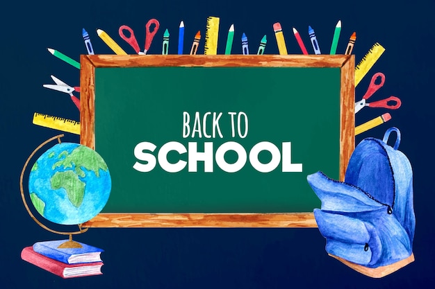 Watercolor back to school wallpaper