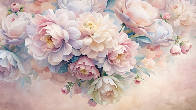 Watercolor background adorned with soft pastel