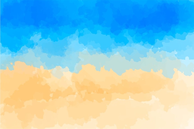 Watercolor background blue and beige colors strokes and splashes of paint colorful vector illustration