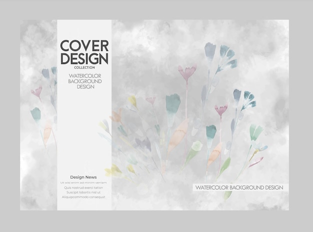 watercolor background and book cover design