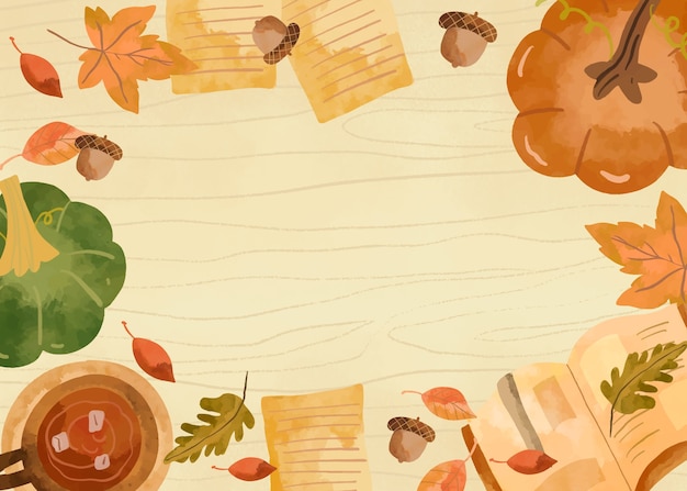 Vector watercolor background for fall season