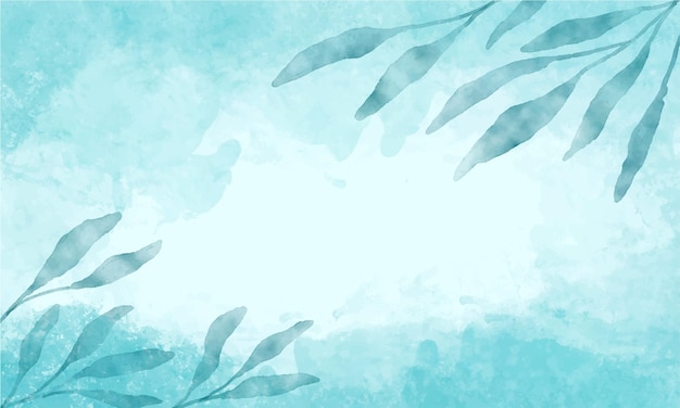 Vector watercolor background and leaves for winter.