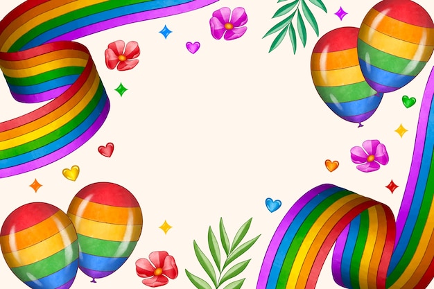 Vector watercolor background for pride month celebration