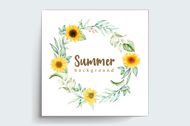 watercolor background sun wreath background design