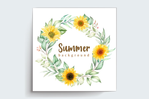 Watercolor background sun wreath background design