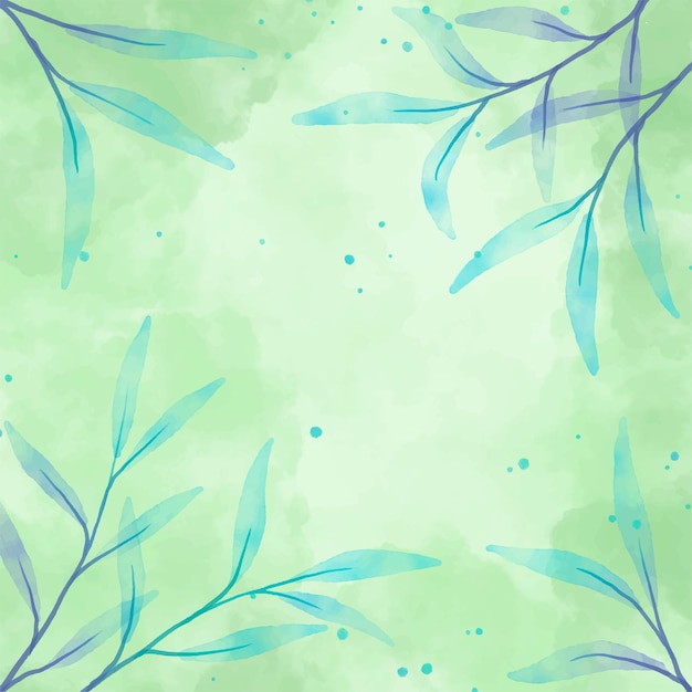 Watercolor background with elegant leaves.