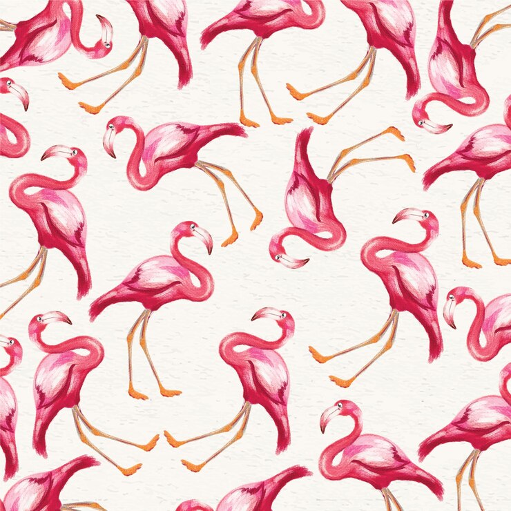 Vector watercolor background with flamingos
