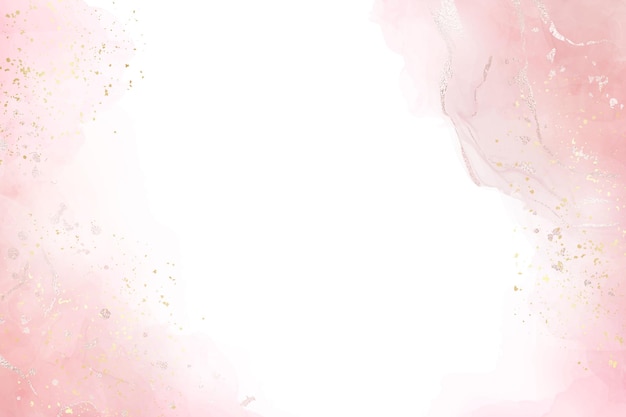 Vector watercolor background with golden crackers and foil stains