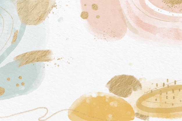 Vector watercolor background with golden foil