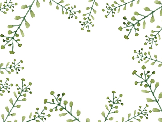 watercolor backgrounds of leaves with copy space eco packaging card