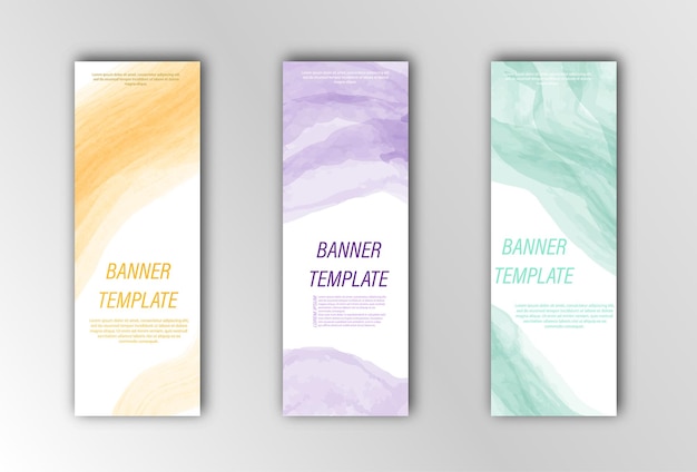 Watercolor banner Template for design cover pages posters postcards and visual content