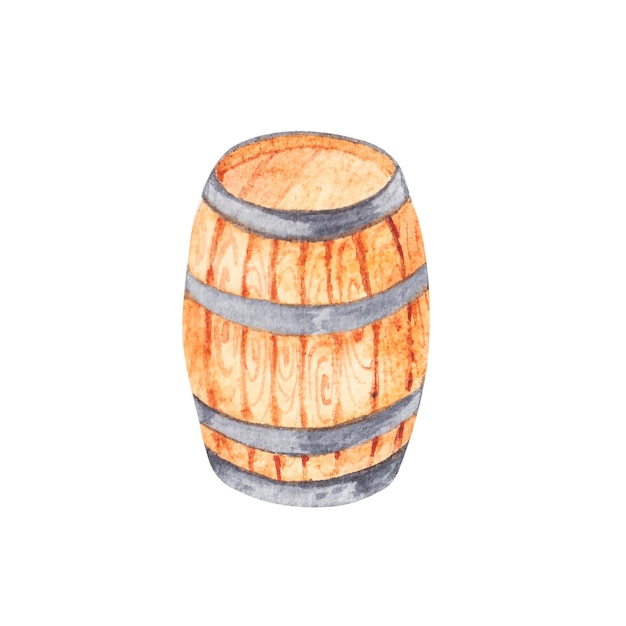 Watercolor barrel