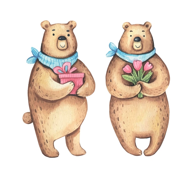 Watercolor bears