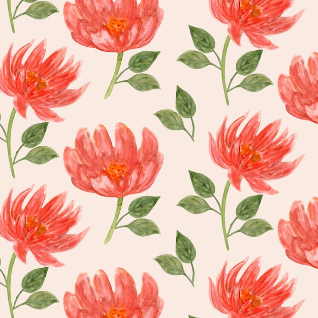 Vector watercolor beautiful floral pattern