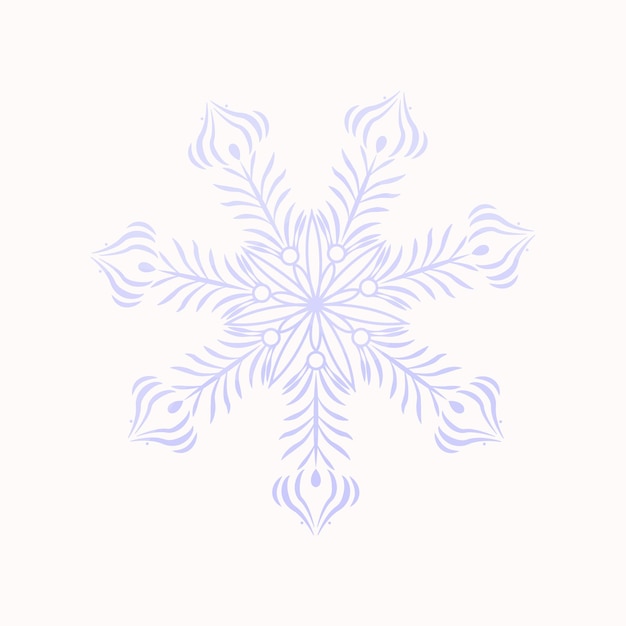 Vector watercolor beautiful snowflake isolated