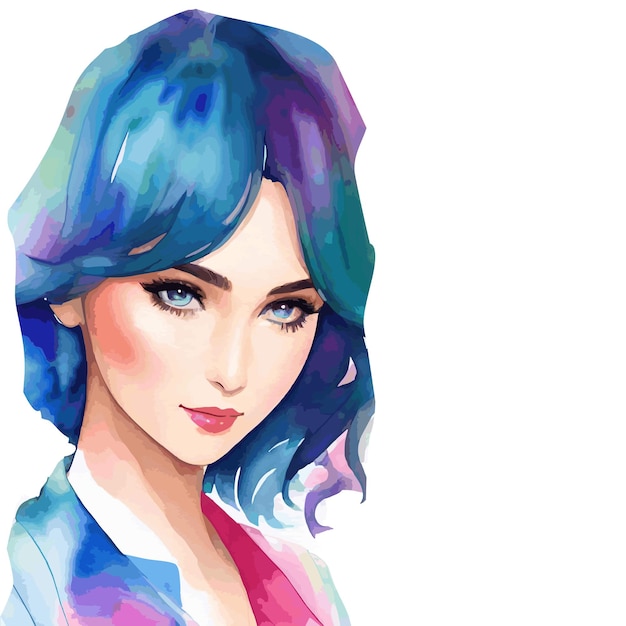 watercolor beauty a girl illustration