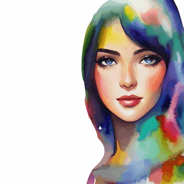 watercolor beauty a woman illustration