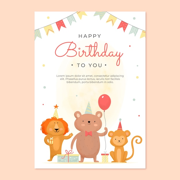 Vector watercolor birthday celebration poster