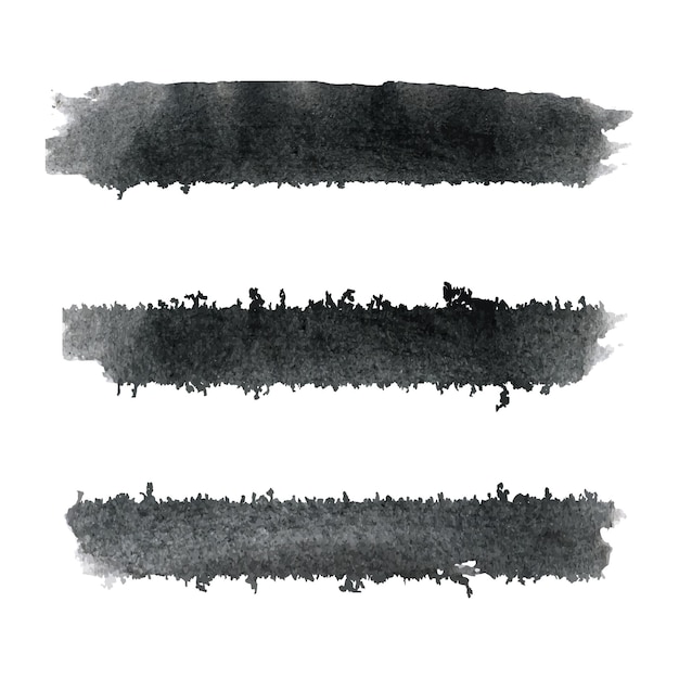 Watercolor black vector brush strokes Hand draws ink brush stroke collection