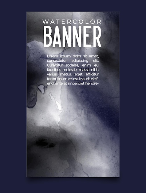 watercolor blue banner template
