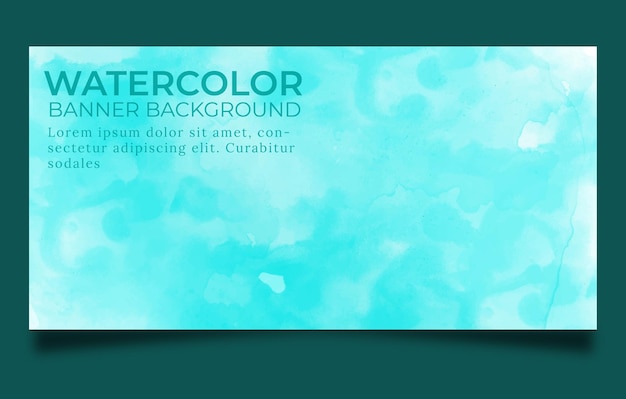 Vettore modello di banner blu acquerello