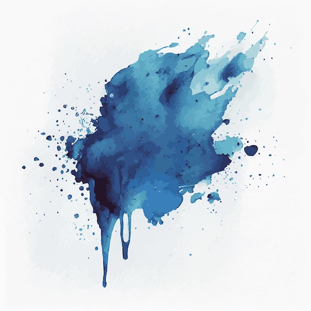 Watercolor blue ink colorful liquid drops or splash design artistic background Vector