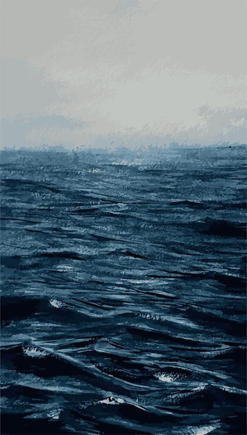 アクアカラー 青い海 絵画 イラスト 背景