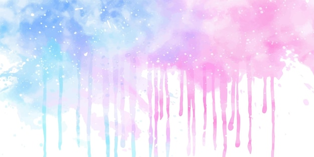 Vector watercolor blue and pink colors on a white background