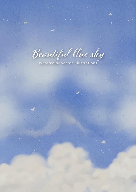 watercolor blue sky background wallpaper