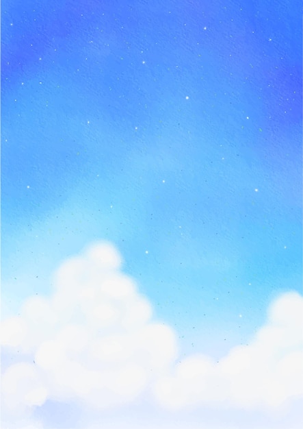 watercolor blue sky with white clouds wallpaper