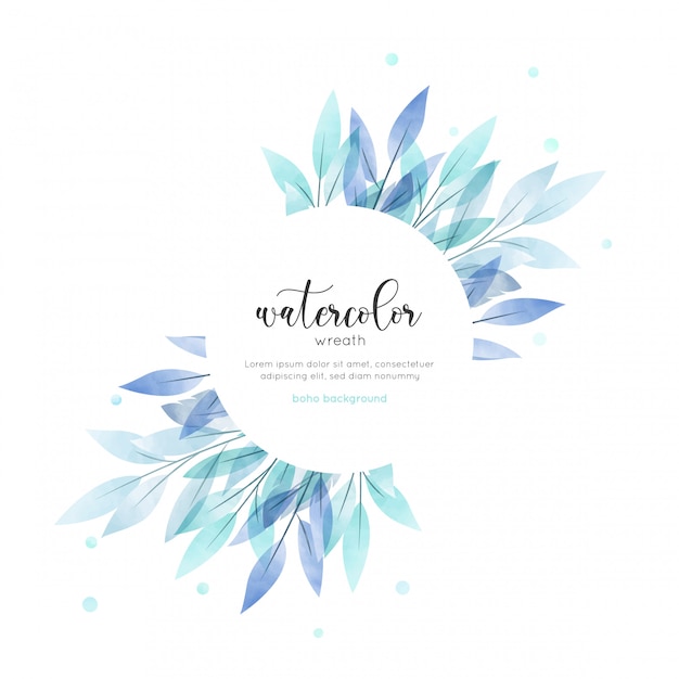 Vector watercolor bohemian style floral card