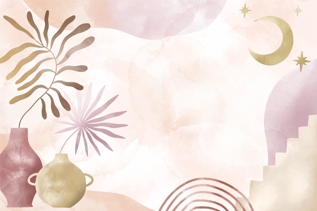Vector watercolor boho background