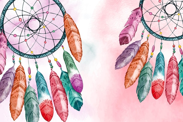 Watercolor boho background