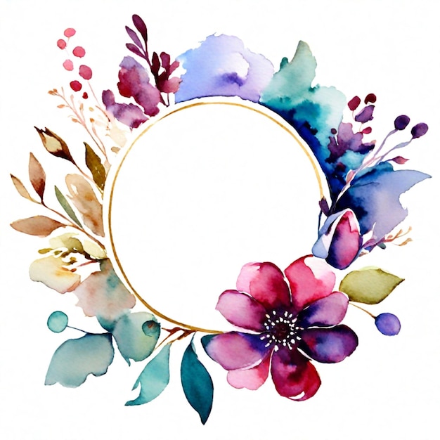 Vector watercolor boho frame design