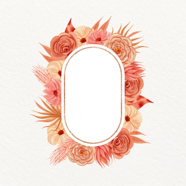 Watercolor boho frame design