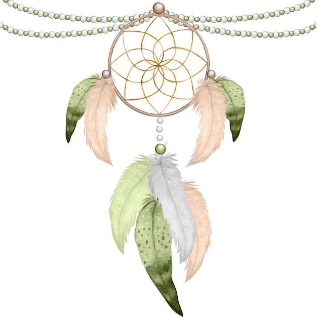 Watercolor boho native dreamcatcher