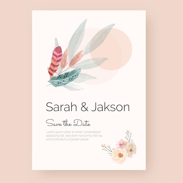 Watercolor boho wedding poster