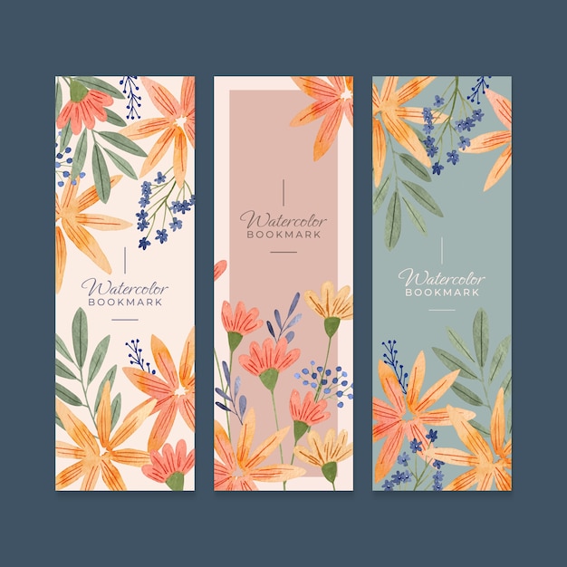 Vector watercolor bookmark design