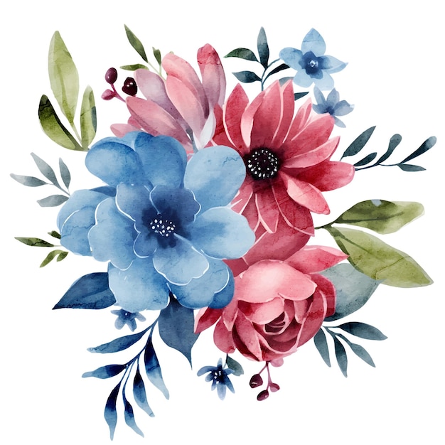 Watercolor botanical floral illustration