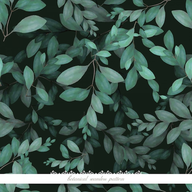 Vector watercolor  botanical seamless pattern